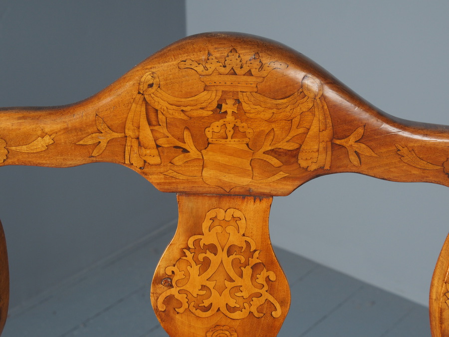 Antique Antique Dutch Marquetry Hand Chair