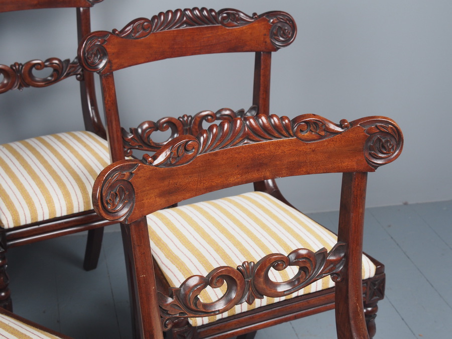 Antique Set of 8 Regency Mahogany Dining Chairs