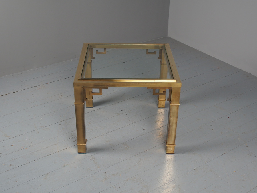 Antique Mid-Century Brass and Glass Top Coffee Table