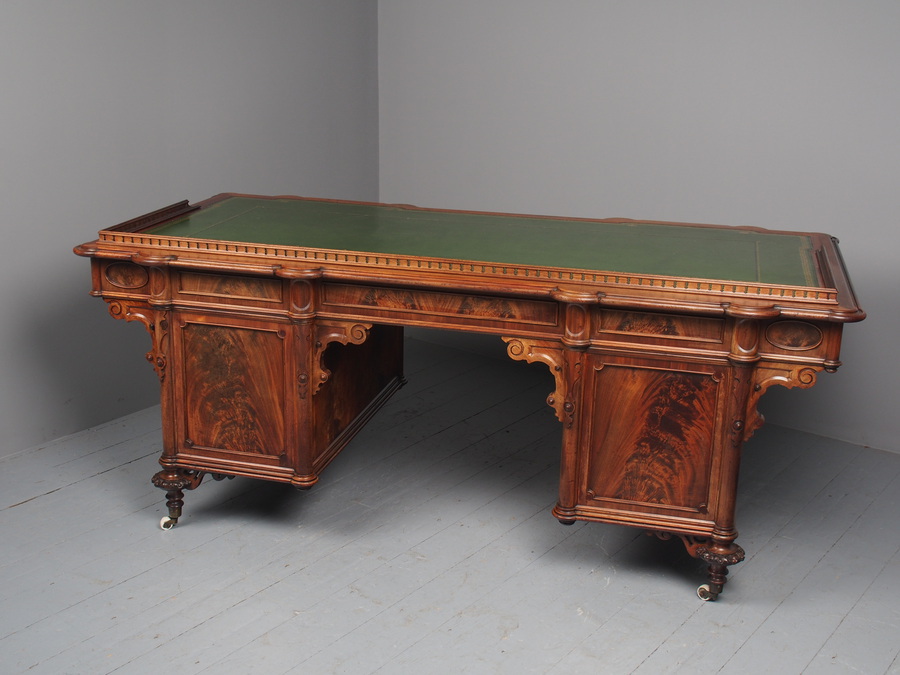 Antique Antique Unusual French Mahogany Large Desk