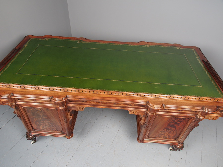 Antique Antique Unusual French Mahogany Large Desk