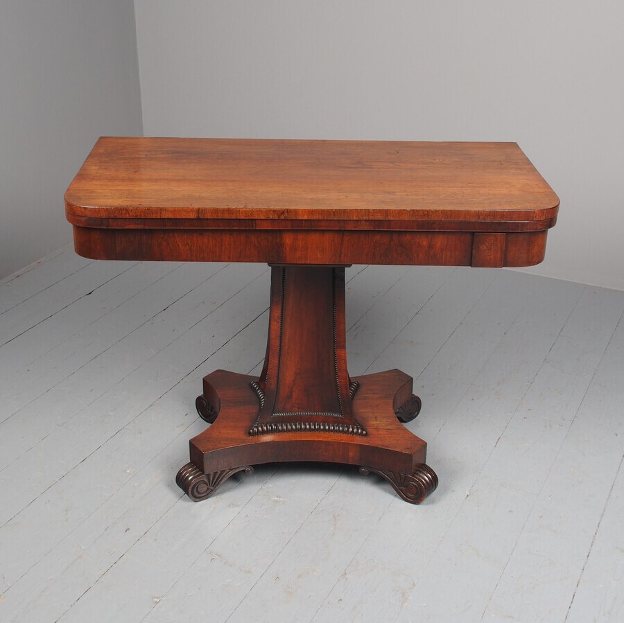 Antique William IV Rosewood Fold-Over Tea Table