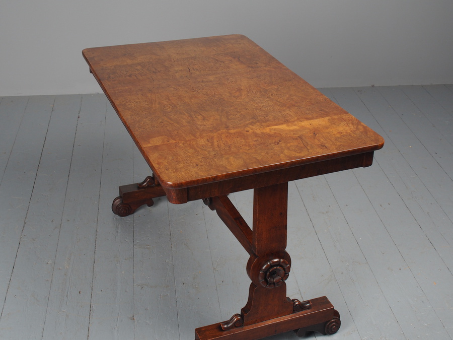Antique Antique George IV Burr Elm Library Table