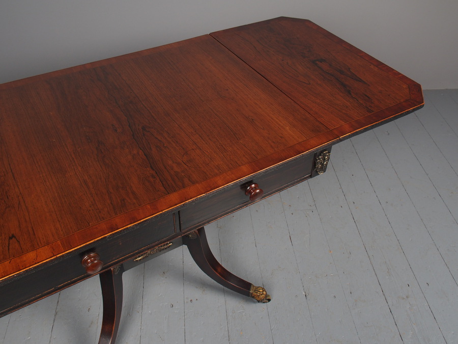 Antique Antique Regency Inlaid Rosewood Sofa Table