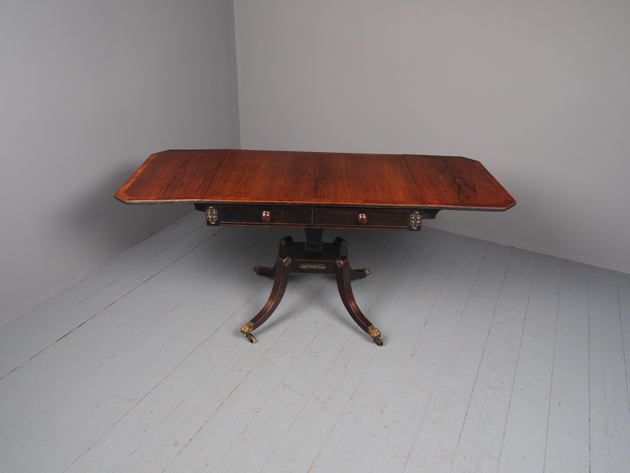 Antique Antique Regency Inlaid Rosewood Sofa Table