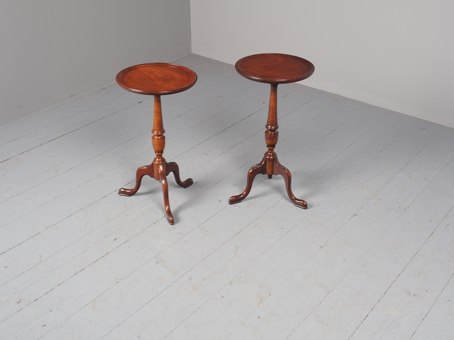 Antique Matched Pair of Mahogany Occasional Tables