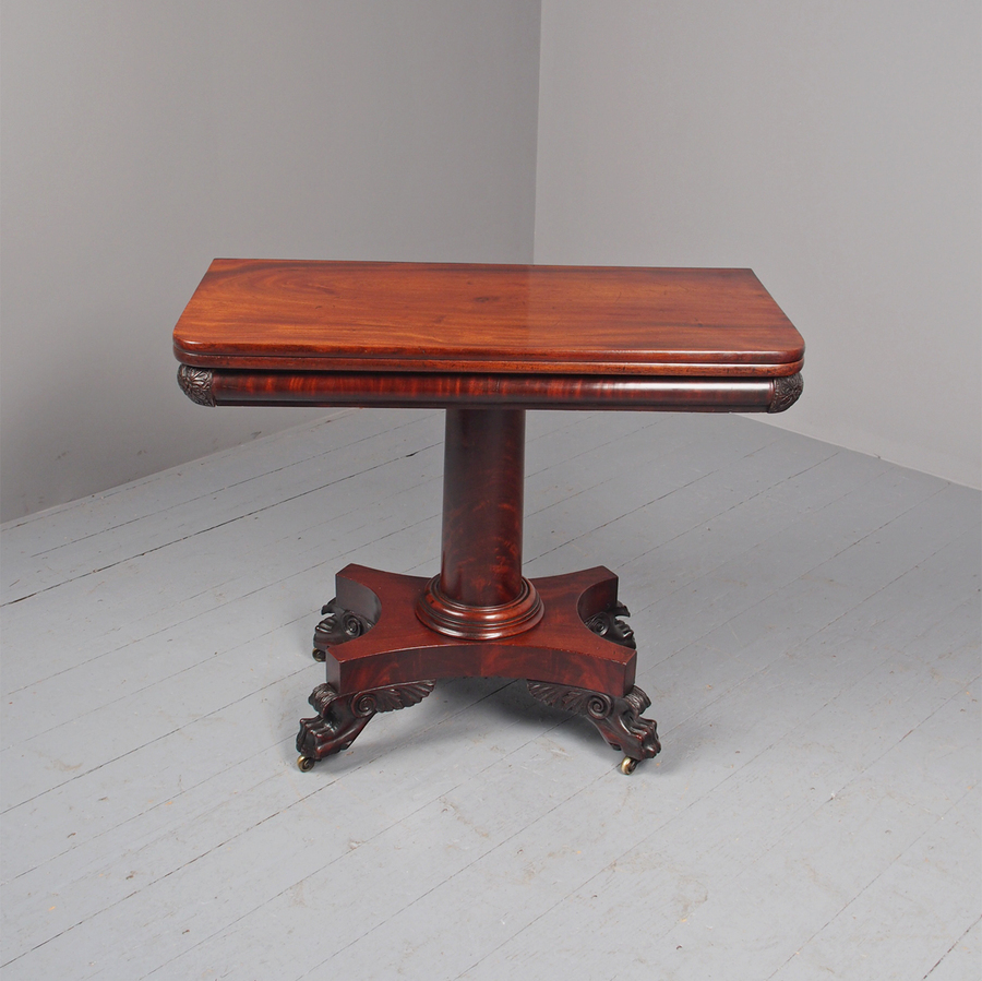 Antique George IV Mahogany Foldover Tea Table