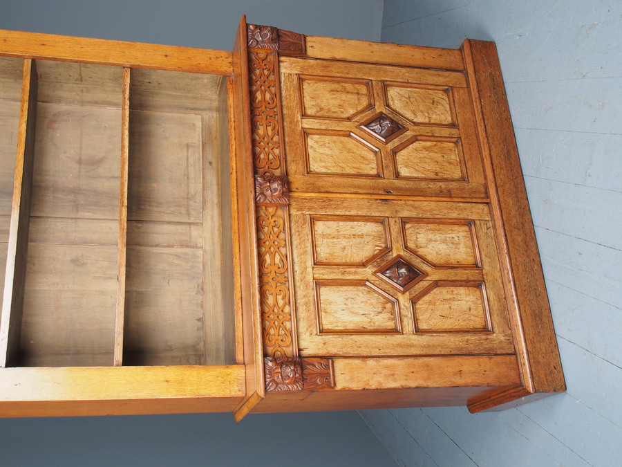 Antique Antique Victorian Golden Oak Open Bookcase