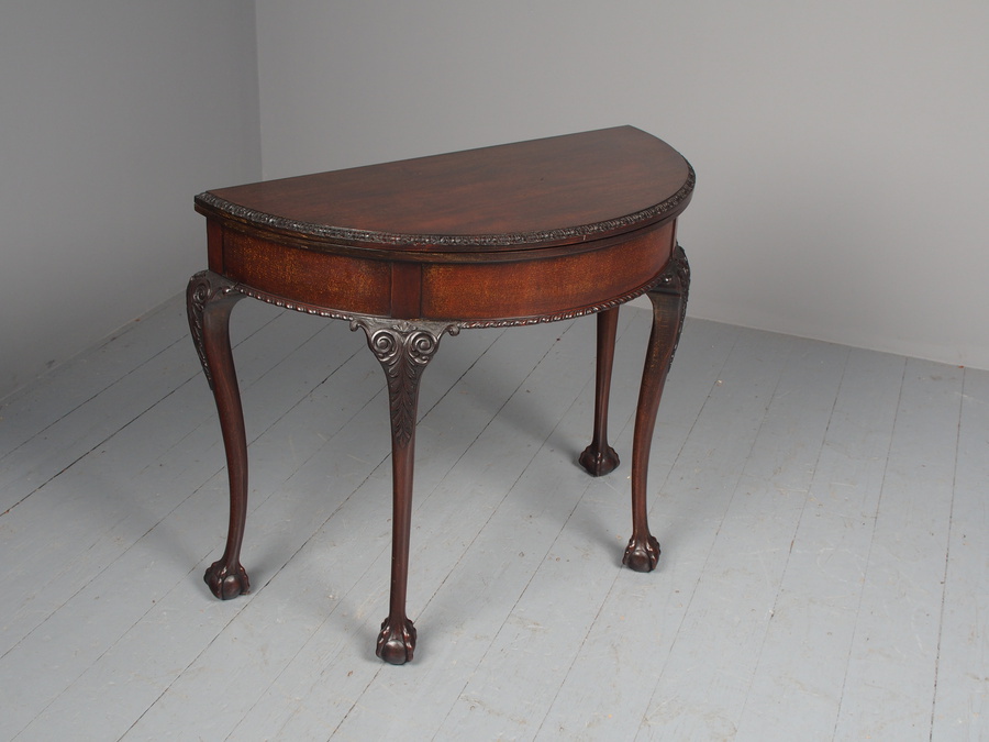 Antique Chippendale Style Mahogany Foldover Games Table