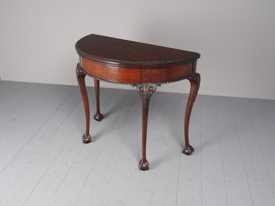 Antique Chippendale Style Mahogany Foldover Games Table