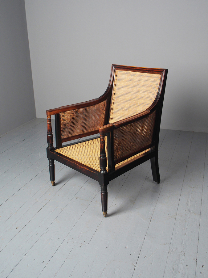 Antique Regency Padouk Bergère Chair