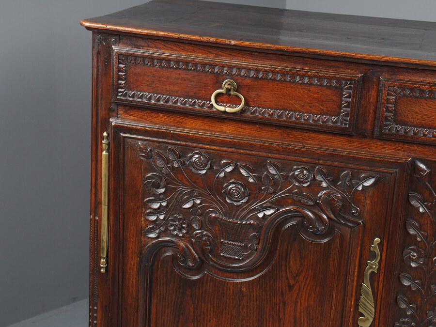Antique Antique Northern French Carved Oak Side Cabinet