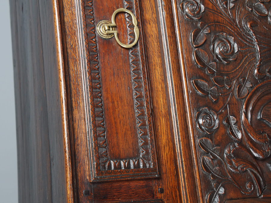 Antique Antique Northern French Carved Oak Side Cabinet