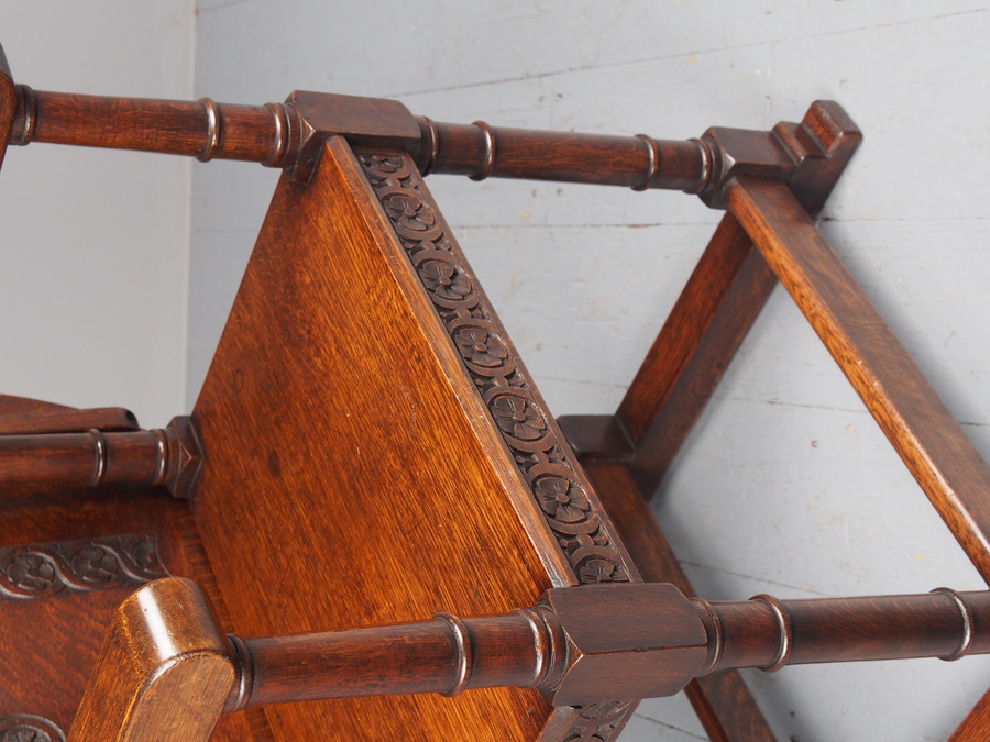 Antique Unusual Antique Oak Hall Chair