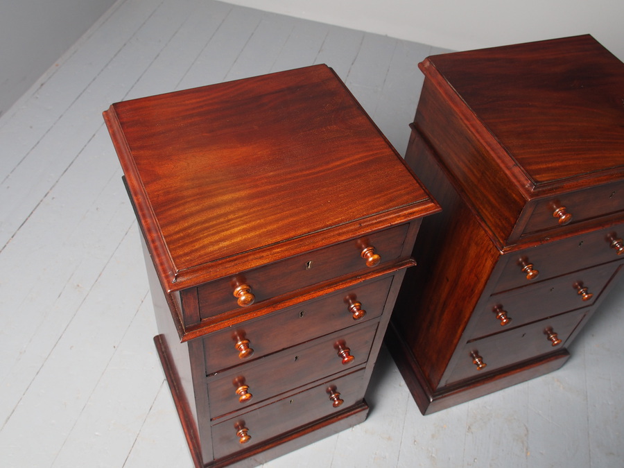 Antique Antique Pair of Victorian Mahogany Bedside Cabinets