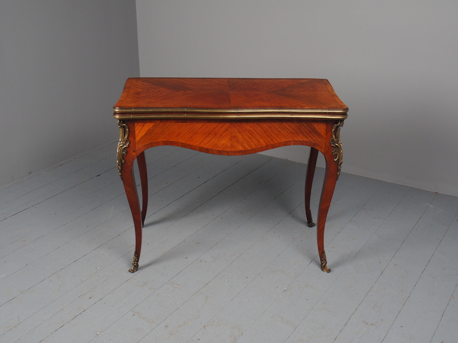 Antique Antique French Victorian Kingwood Card Table