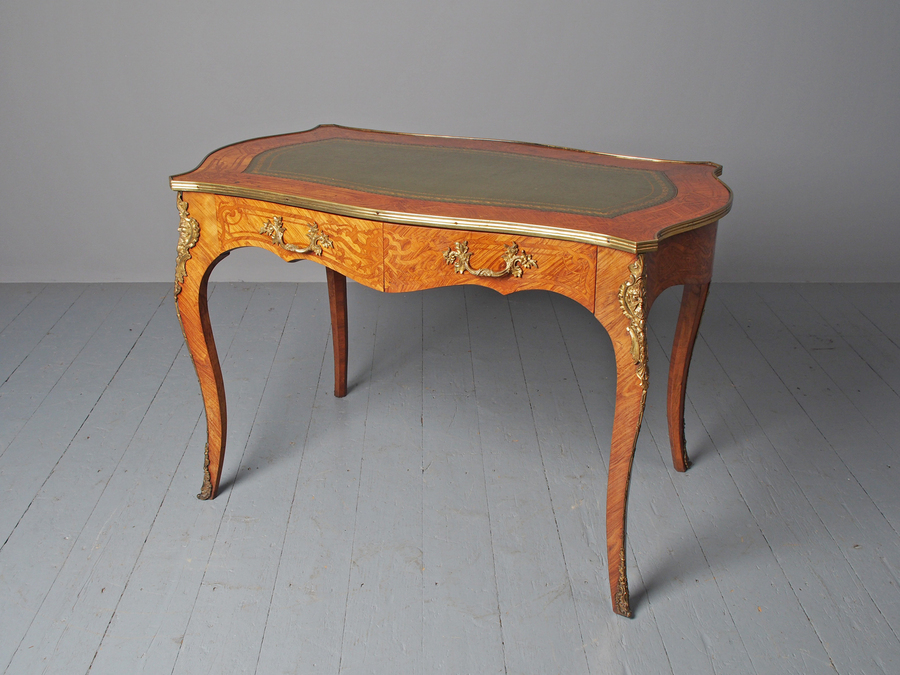 Antique Antique Victorian Inlaid Kingwood Writing Table