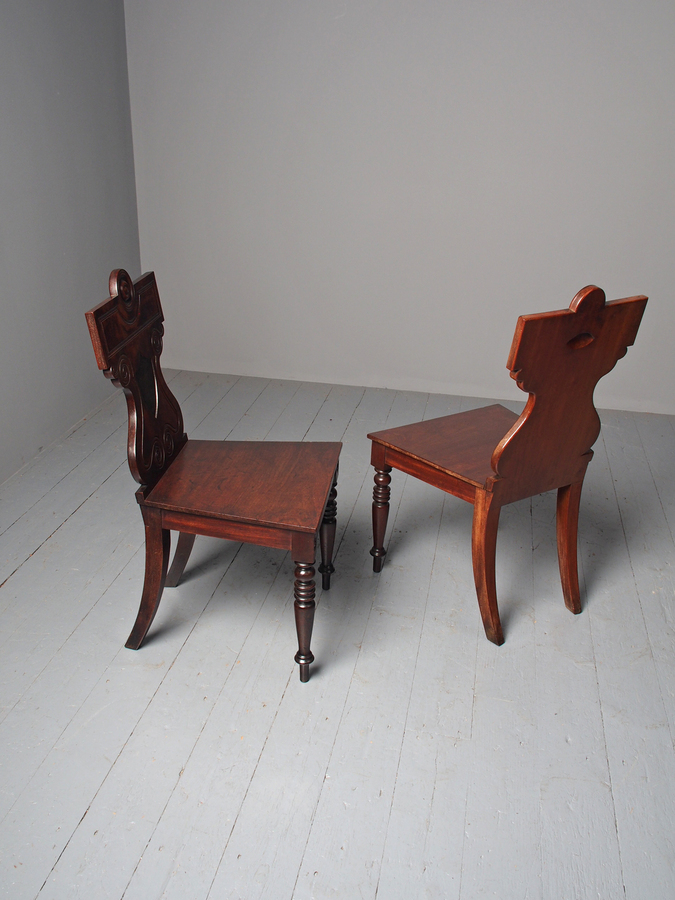 Antique Antique Pair of George III Hall Chairs