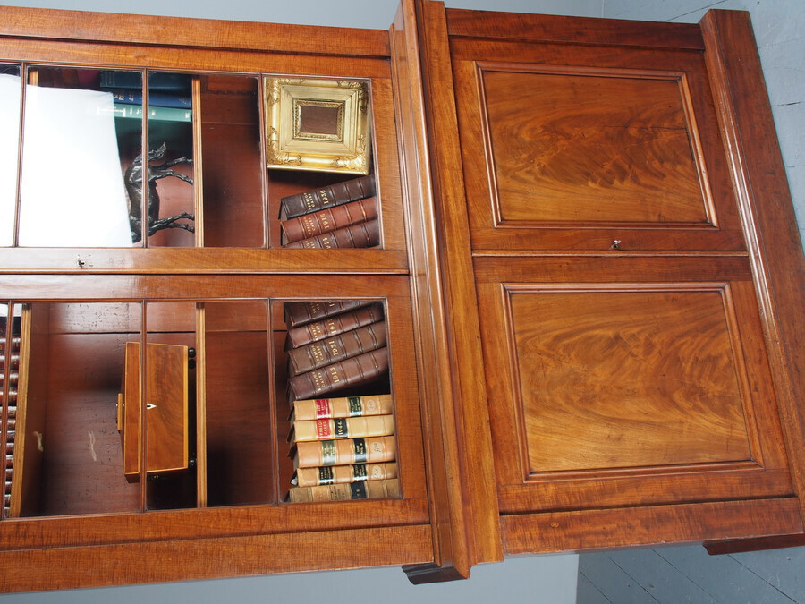 Antique Antique George IV Mahogany 2 Door Cabinet Bookcase
