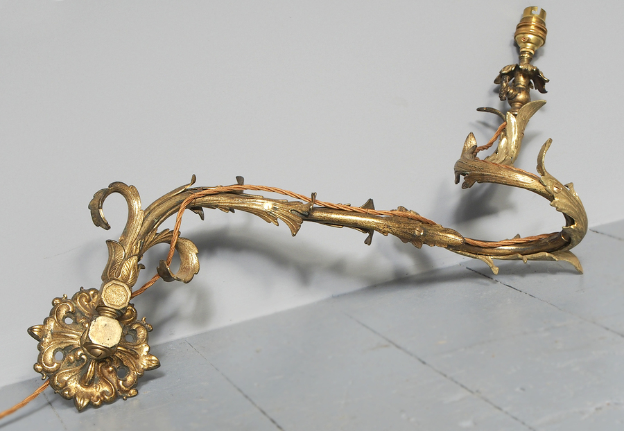 Antique Antique Victorian Brass Wall Gasolier / Lamp