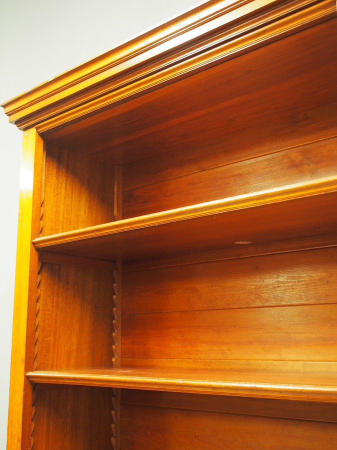 Antique Tall Edwardian Swedish Mahogany Open Bookcase