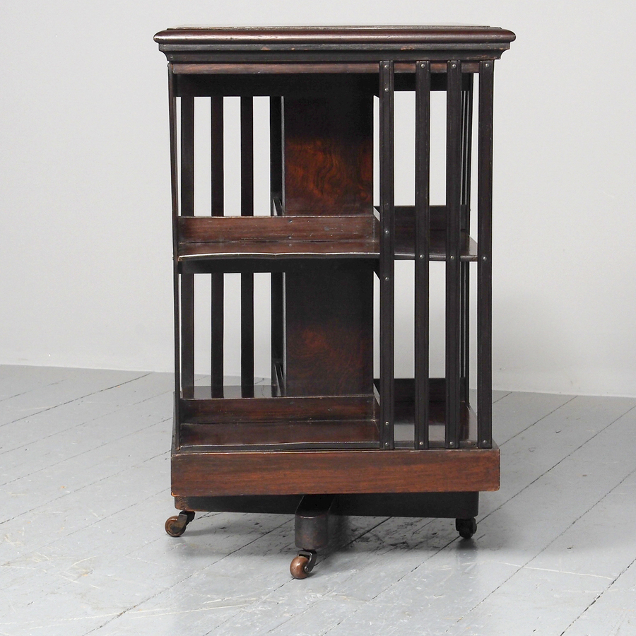 Antique Victorian Rosewood Revolving Bookcase