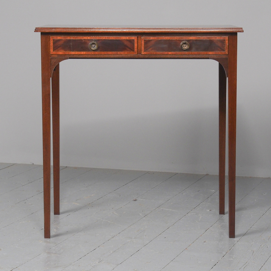 Antique George III Style Inlaid Mahogany Side Table