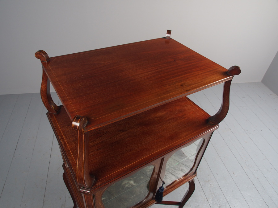 Antique Victorian Inlaid Mahogany Display Table / Whatnot