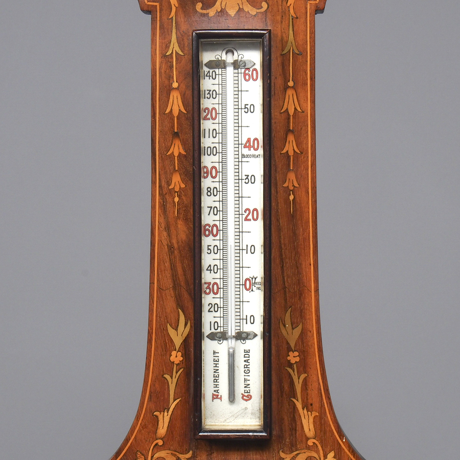 Antique Sheraton Style Inlaid Rosewood Barometer