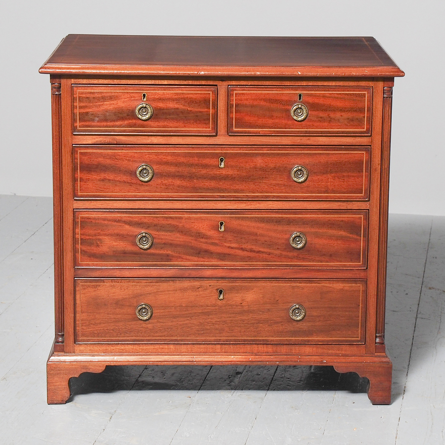 Antique George III Style Inlaid Mahogany Chest of Drawers