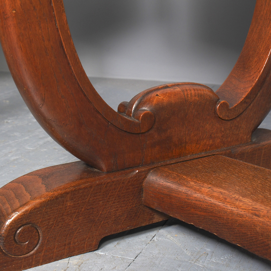 Antique Pair of Curved Oak Side Tables by Whytock and Reid