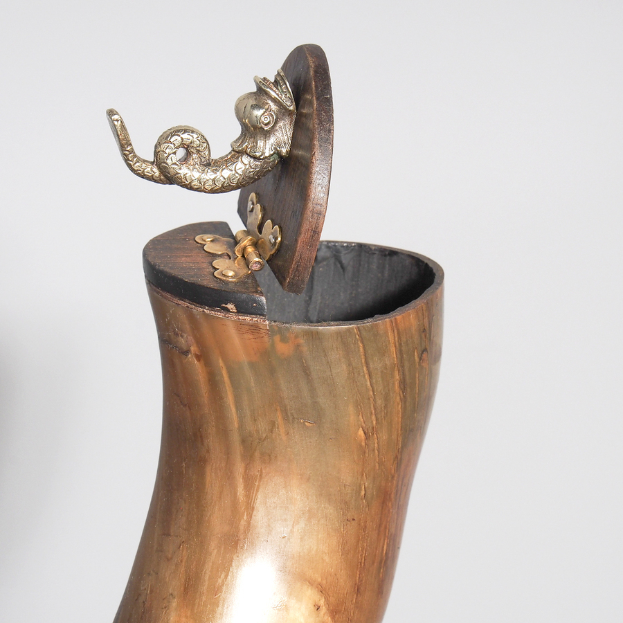 Antique Swedish Mounted Horn Trophy