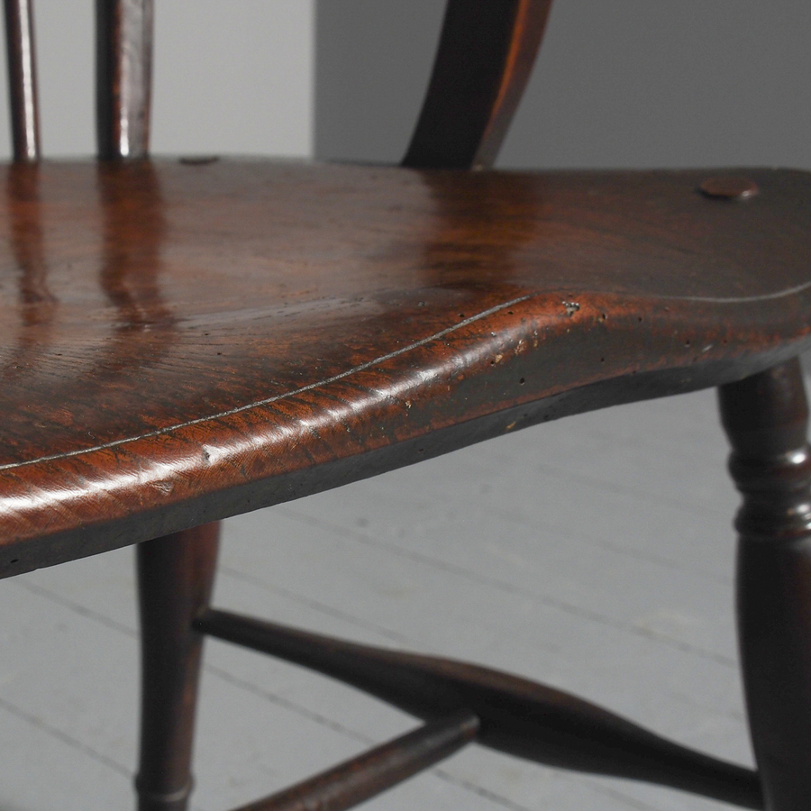 Antique Victorian Elm and Mahogany Country Chair