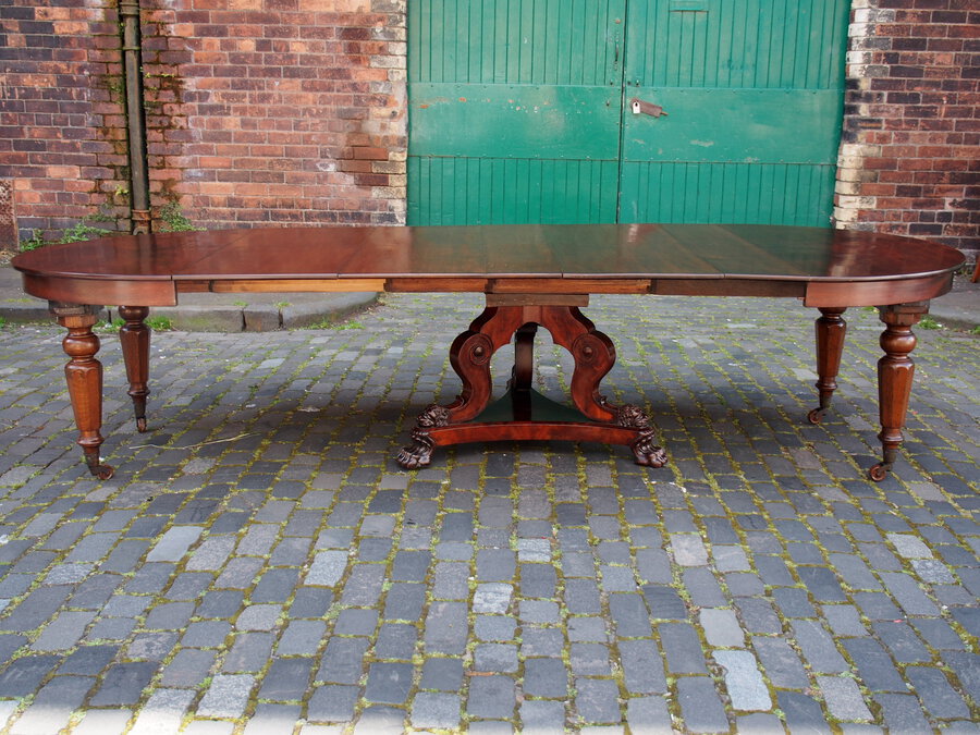Antique Unusual Victorian Mahogany Extending Dining Table