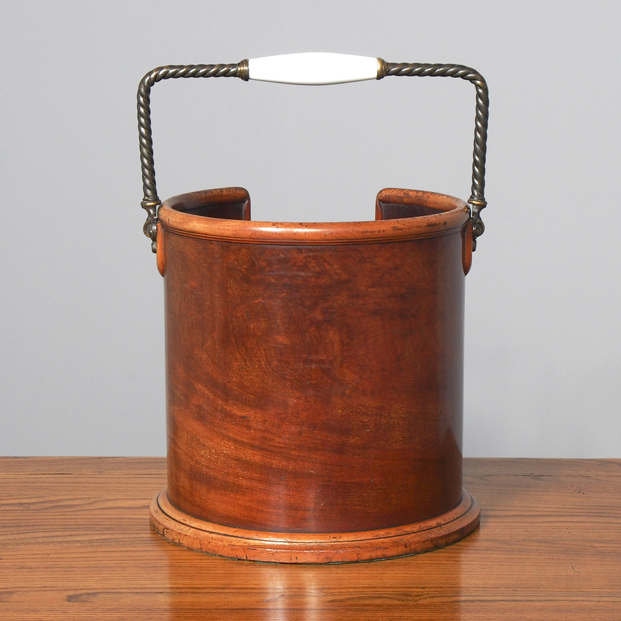 Antique Victorian Mahogany Plate Bucket by Hussey’s