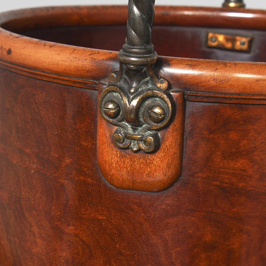 Antique Victorian Mahogany Plate Bucket by Hussey’s