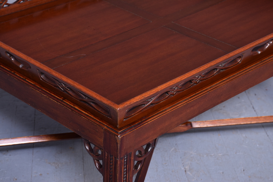Antique Mahogany Georgian-Style Butler’s Tray on Stand