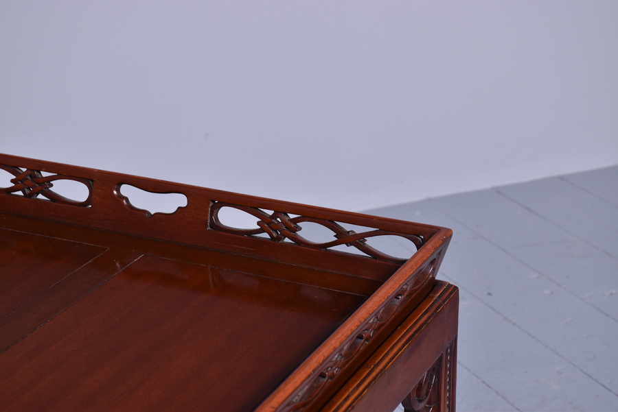 Antique Mahogany Georgian-Style Butler’s Tray on Stand