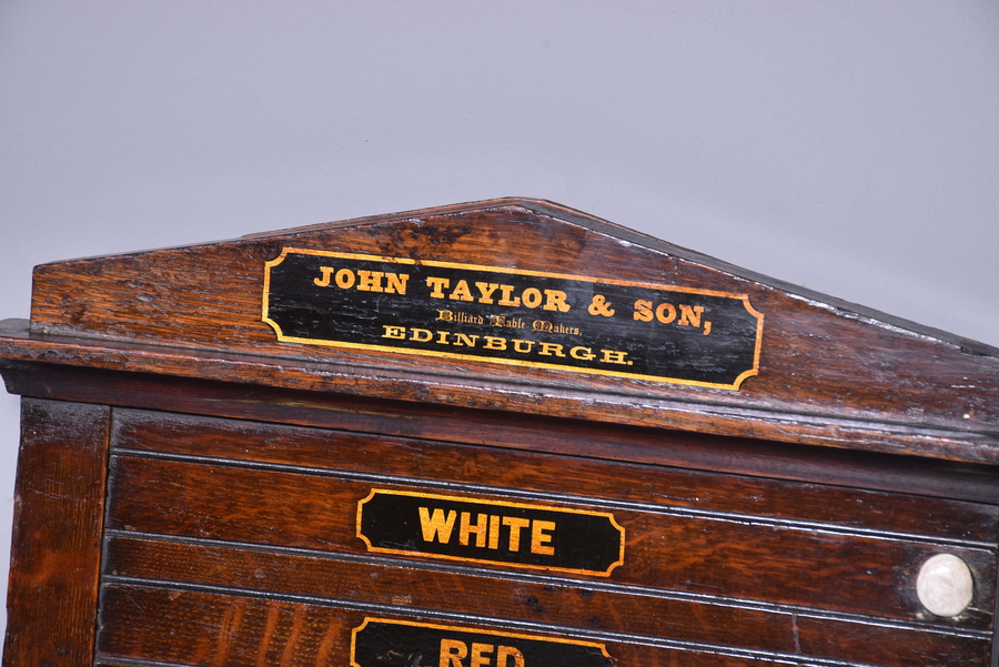 Antique Victorian John Taylor & Sons Oak Billiard Scoreboard 