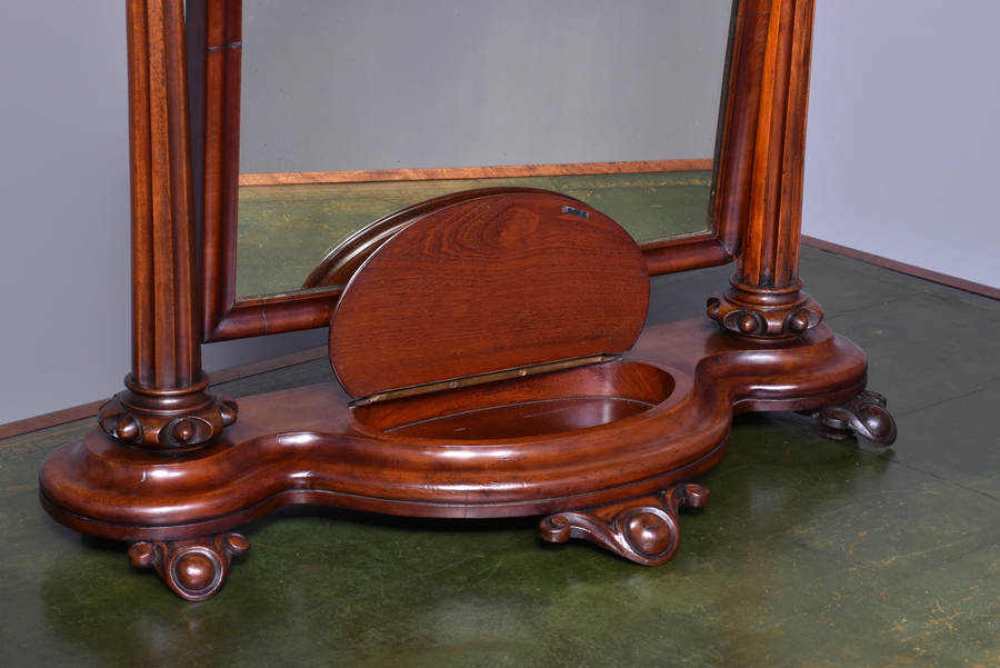 Antique Victorian Mahogany Toilet Mirror