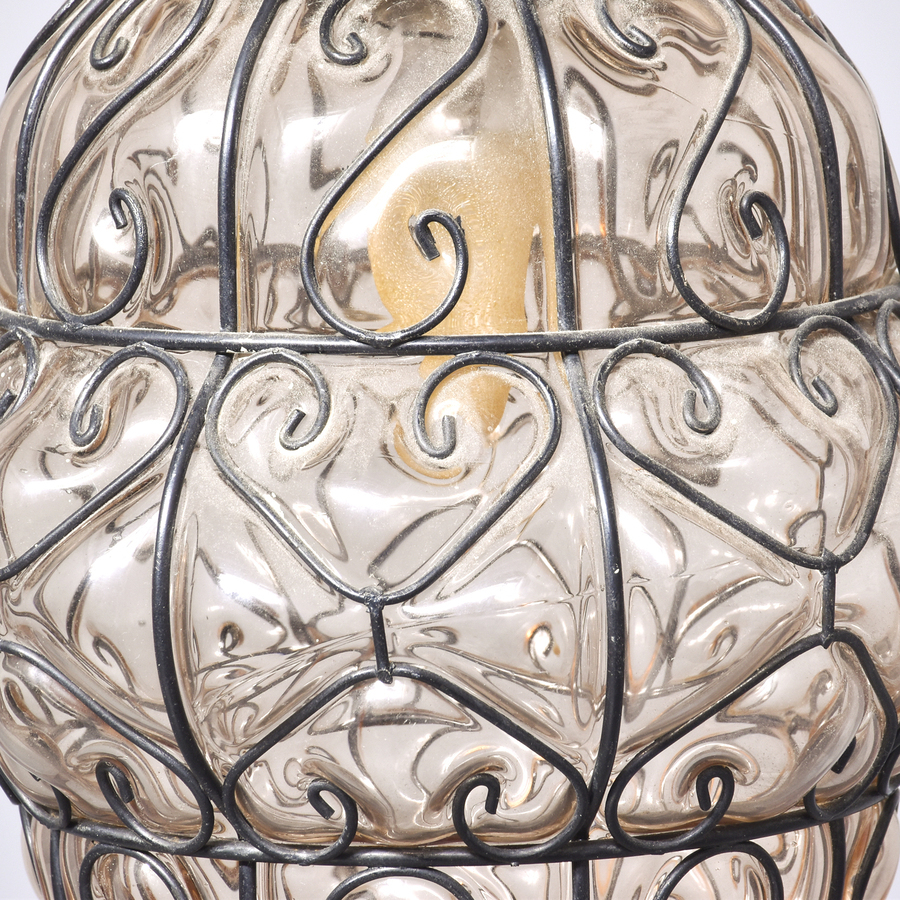 Antique Set of 4 Murano-type Basket Light Fittings 