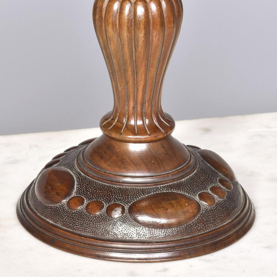 Antique Inlaid and Carved walnut Tazza 