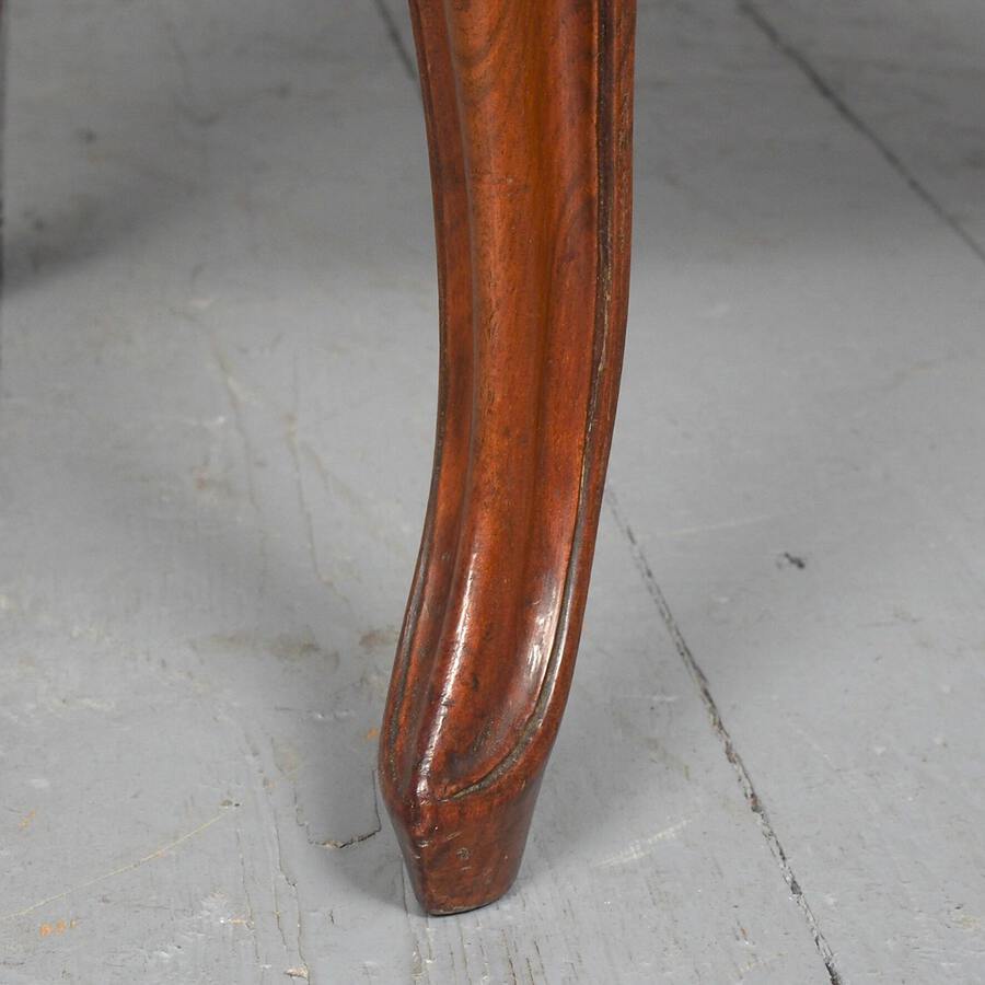 Antique Victorian Carved Walnut Cabriole Leg Stool