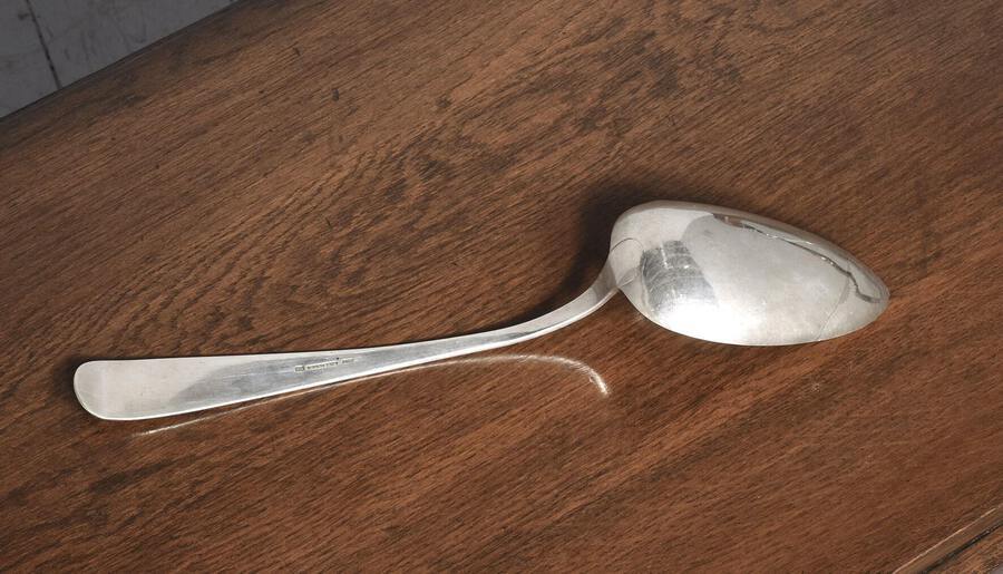 Antique Antique Large Solid Silver Serving Spoon