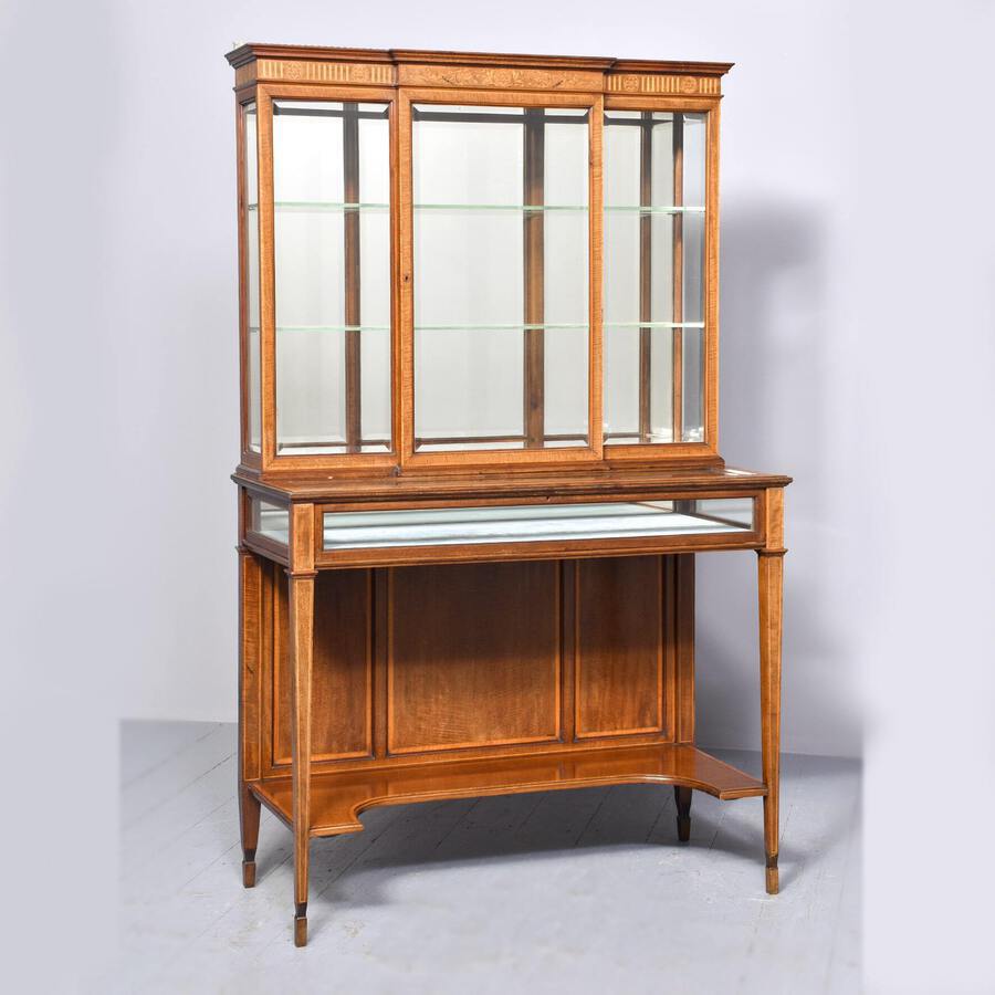 Antique Sheraton Style Display Cabinet.
