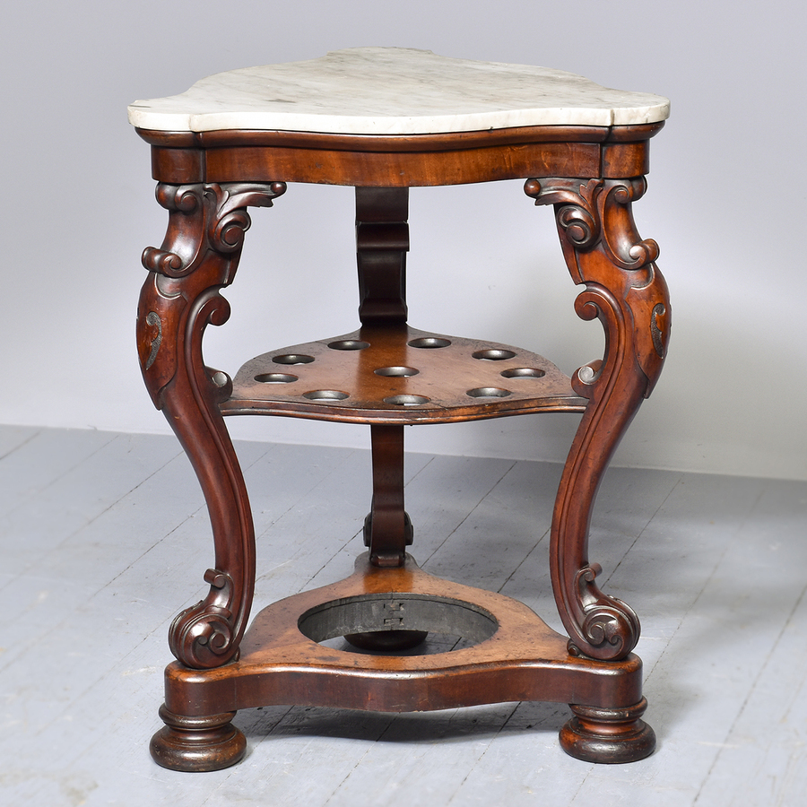 Antique Interesting Mid-Victorian Marble Top Stand 