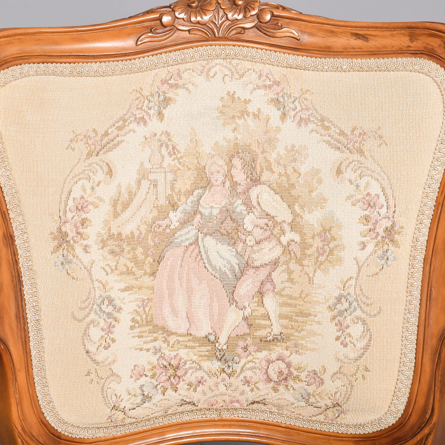 Antique Pair of Louis XV-Style Open Armchairs (Fauteuils).