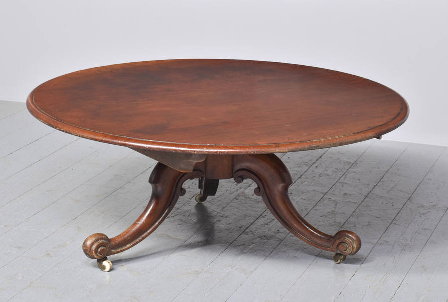 Antique Large Victorian Circular Low/Coffee Table  