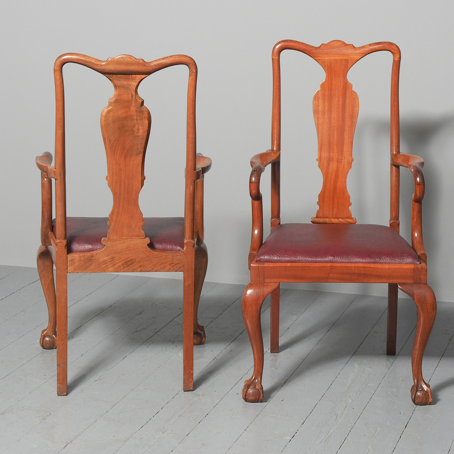 Antique Antique Pair of Queen Anne style Arm Chairs