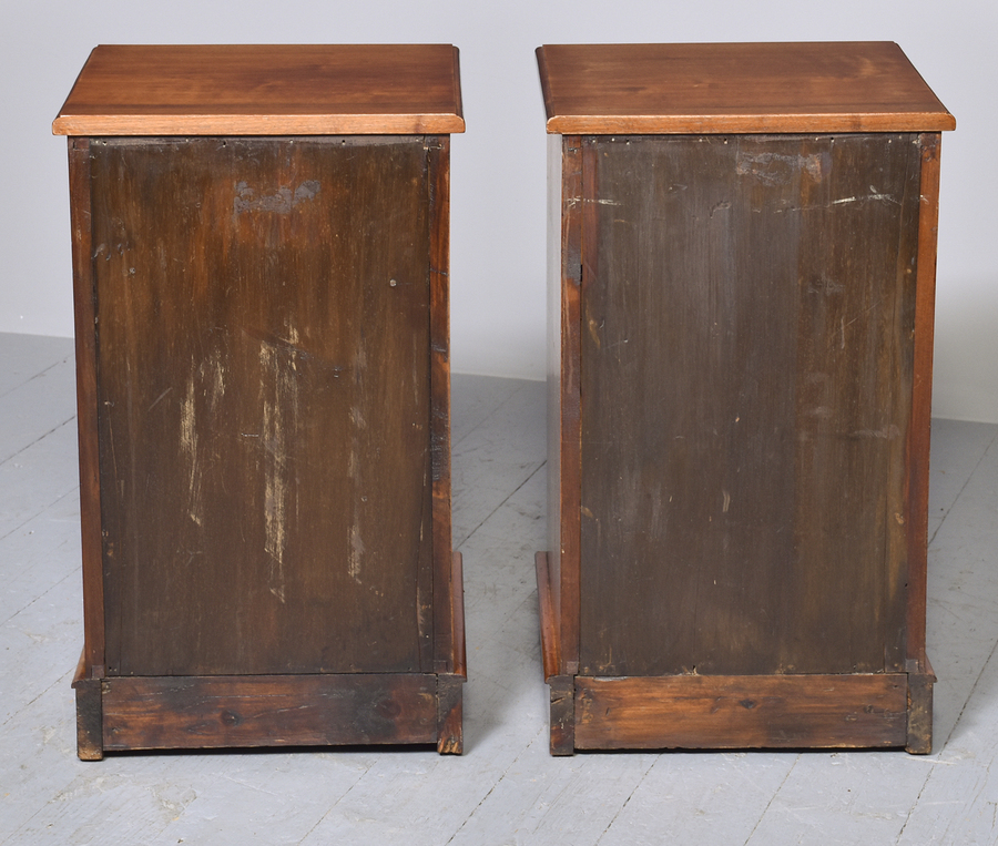 Antique Pair of Late Victorian figured walnut bedside lockers